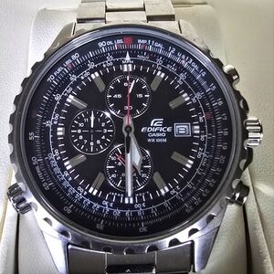 Casio Edifice Black and Silver Watch